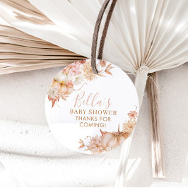 リトルカボチャ赤ちゃんシャワー秋ピンクフローラの好意 フェイバータグ