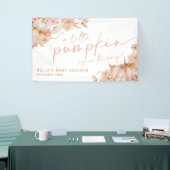 リトルカボチャ赤ちゃんシャワー秋ピンクフローラバナー 横断幕 (トレードショー)