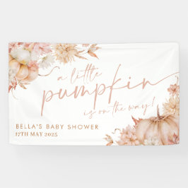 リトルカボチャ赤ちゃんシャワー秋ピンクフローラバナー 横断幕