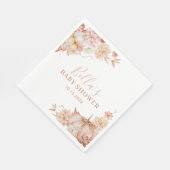 リトルカボチャ赤ちゃんシャワー秋ピンクフローラ スタンダードランチョンナプキン (角)