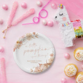 リトルカボチャ赤ちゃんシャワー秋ピンクフローラ ペーパープレート (パーティー)