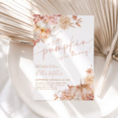 リトルカボチャ赤ちゃんシャワー秋ピンクフローラ 招待状