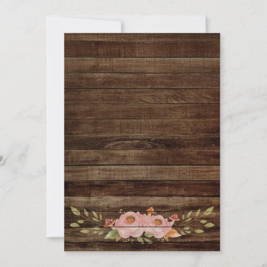 リトルカボチャ赤ちゃんシャワー素朴秋フローラかわいい 招待状 (裏面)