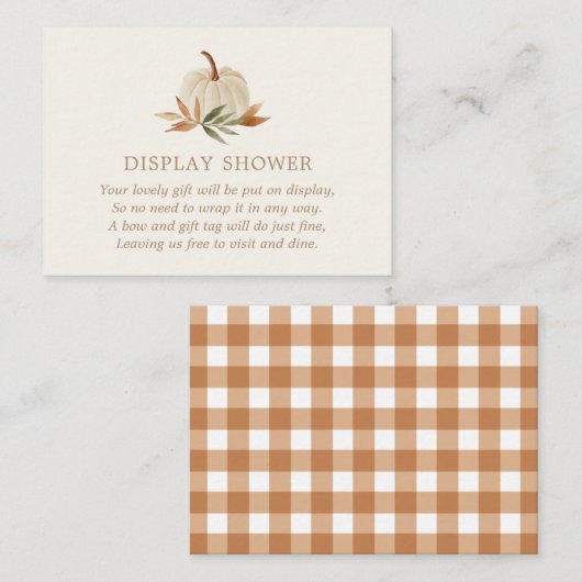 リトルカボチャ赤ちゃんシャワー表示シャワー エンクロージャーカード (正面/裏面)