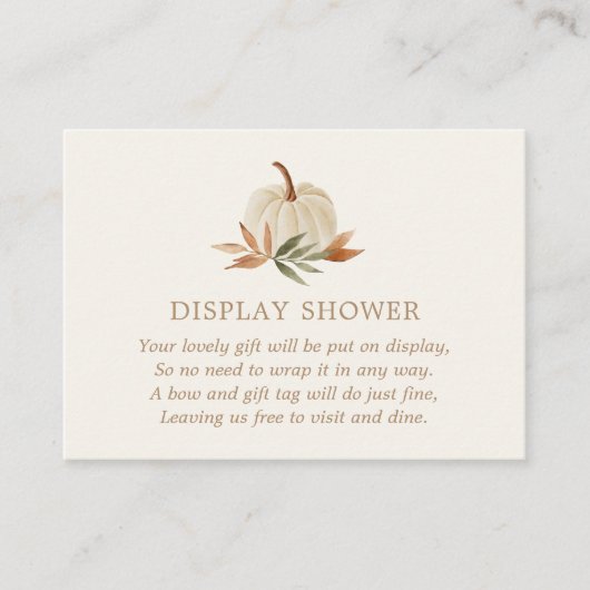 リトルカボチャ赤ちゃんシャワー表示シャワー エンクロージャーカード (正面)