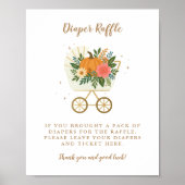 リトルカボチャ赤ちゃんシャワー8x10おむつラッフルサイン ポスター (正面)