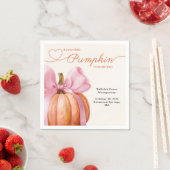 リトルカボチャ赤ちゃんシャワー – ピンクボウ秋 スタンダードカクテルナプキン (インサイチュ)