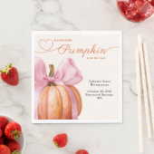 リトルカボチャ赤ちゃんシャワー – ピンクボウ秋 スタンダードランチョンナプキン (インサイチュ)