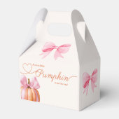 リトルカボチャ赤ちゃんシャワー – ピンクボウ秋 フェイバーボックス (裏面サイド)
