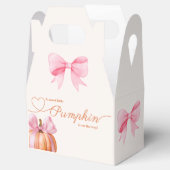 リトルカボチャ赤ちゃんシャワー – ピンクボウ秋 フェイバーボックス (オープン)