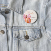 リトルカボチャ赤ちゃんシャワー – ピンクボウ秋 缶バッジ (インサイチュ)