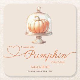 リトルカボチャ赤ちゃんシャワー – 秋シック スクエアペーパーコースター