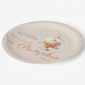 リトルカボチャ赤ちゃんシャワー – 秋シック ペーパープレート (アングル)