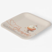 リトルカボチャ赤ちゃんシャワー – 秋シック ペーパープレート (傾斜あり)