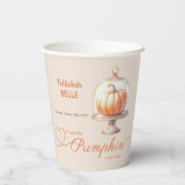 リトルカボチャ赤ちゃんシャワー – 秋シック 紙コップ (裏面)