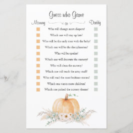 リトルカボチャ赤ちゃんシャワー"誰を推測"ゲーム