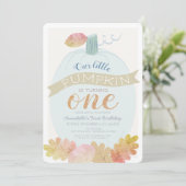 リトルカボチャ赤ちゃんブルーボーイ1st誕生日 招待状 (スタンド正面)