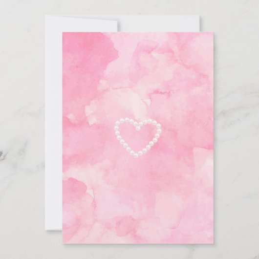 リトルカボチャ赤ちゃん女の子シャワーコケットかわいいピンク 招待状 (裏面)