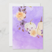 リトルカボチャ赤ちゃん女の子シャワーパープルブーケ 招待状 (裏面)