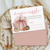リトルカボチャ赤ちゃん女の子ピンクシャワーおむつラッフル エンクロージャーカード