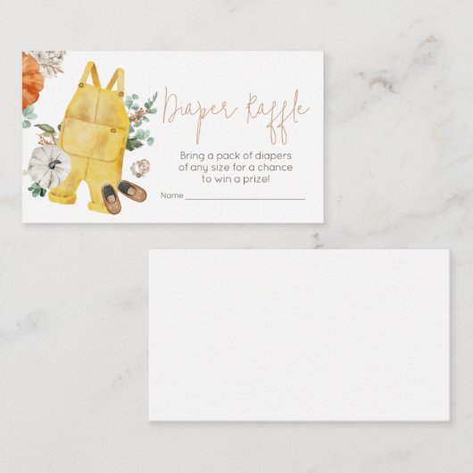 リトルカボチャ赤ちゃん服おむつラッフル エンクロージャーカード (正面/裏面)