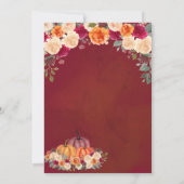 リトルカボチャ赤秋ピックアップトラック赤ちゃんシャワーI 招待状 (裏面)