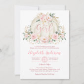 リトルカボチャ赤面バラ金ゴールドフローラベビーシャワー 招待状 (正面)