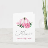 リトルカボチャ赤面ピンク素朴ベビーシャワー感謝してい カード (正面)