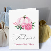 リトルカボチャ赤面ピンク素朴ベビーシャワー感謝してい カード