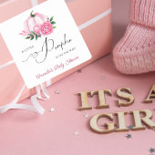 リトルカボチャ赤面ピンク素朴ベビーシャワー スクエアシール