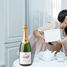 リトルカボチャ赤面ピンク素朴ベビーシャワー スパークリングワインラベル