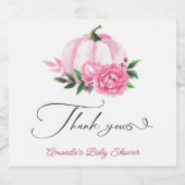 リトルカボチャ赤面ピンク素朴ベビーシャワー スパークリングワインラベル (シングルラベル)