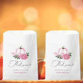 リトルカボチャ赤面ピンク素朴ベビーシャワー フェイバーバッグ