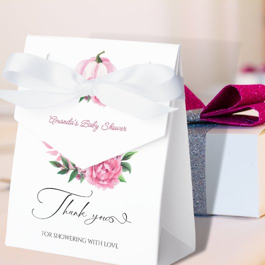 リトルカボチャ赤面ピンク素朴ベビーシャワー フェイバーボックス