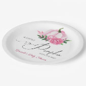 リトルカボチャ赤面ピンク素朴ベビーシャワー ペーパープレート (アングル)