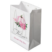 リトルカボチャ赤面ピンク素朴ベビーシャワー ミディアムペーパーバッグ (正面アングル)