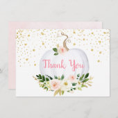 リトルカボチャ赤面金ゴールドありがとう サンキューカード (正面/裏面)