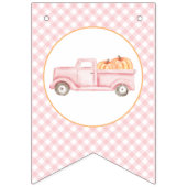 リトルカボチャ軽いピンクのトラック赤ちゃんシャワー バンティングフラッグ (第1の旗)