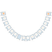 リトルカボチャ軽い青い格子最初の誕生日 バンティングフラッグ (全)