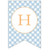 リトルカボチャ軽い青い格子最初の誕生日 バンティングフラッグ (第2の旗)