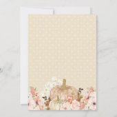 リトルカボチャ金ゴールドグリッター秋ベビーシャワー 招待状 (裏面)