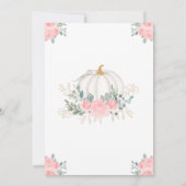 リトルカボチャ金ゴールドピンクフローラ赤ちゃんシャワー 招待状 (裏面)