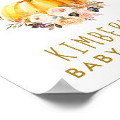 リトルカボチャ金ゴールド赤面ベビーシャワーへようこそ ポスター (角)