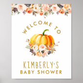 リトルカボチャ金ゴールド赤面ベビーシャワーへようこそ ポスター (正面)