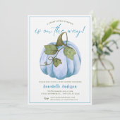 リトルカボチャ青い水色ボーイベビーシャワー 招待状 (スタンド正面)