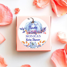 リトルカボチャ青い男の子の赤ちゃんシャワーの賛成