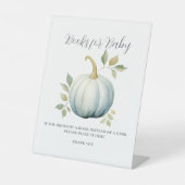 リトルカボチャ青い赤ちゃんシャワーベビー 台座サイン (正面)