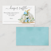 リトルカボチャ青おむつラッフル赤ちゃんシャワーカード エンクロージャーカード (正面/裏面)