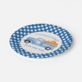 リトルカボチャ青トラック秋ベビーシャワー紙 ペーパープレート (アングル)