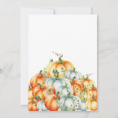 リトルカボチャ青トラック赤ちゃんシャワー 招待状 (裏面)